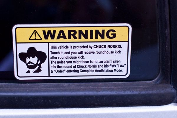 Если машину защищает Chuck Norris то плохи дела злоумышленника